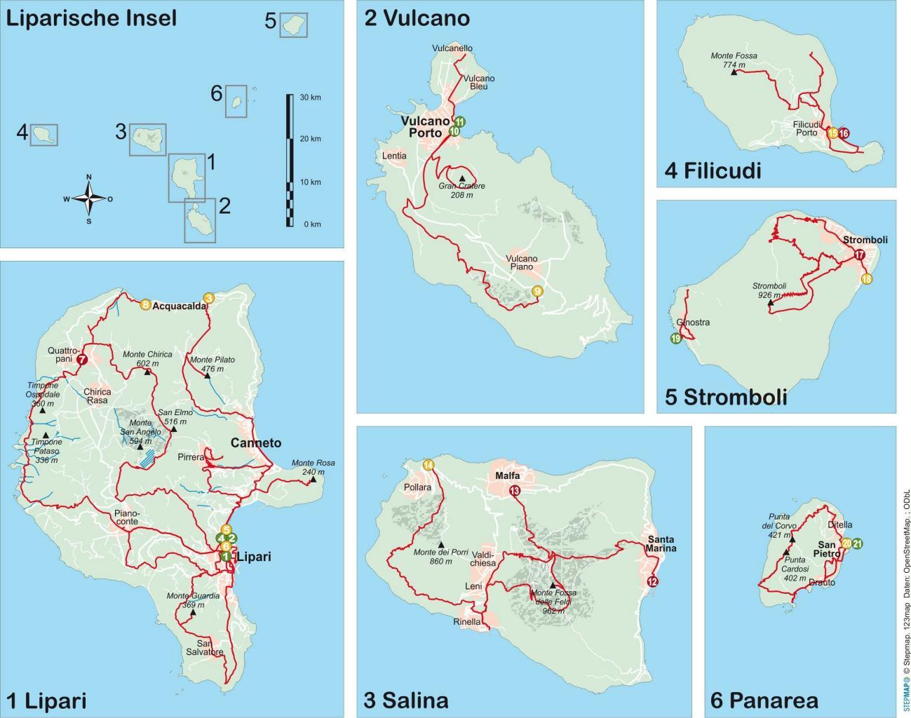 Wanderführer | Liparische Inseln | 21 Tageswanderungen