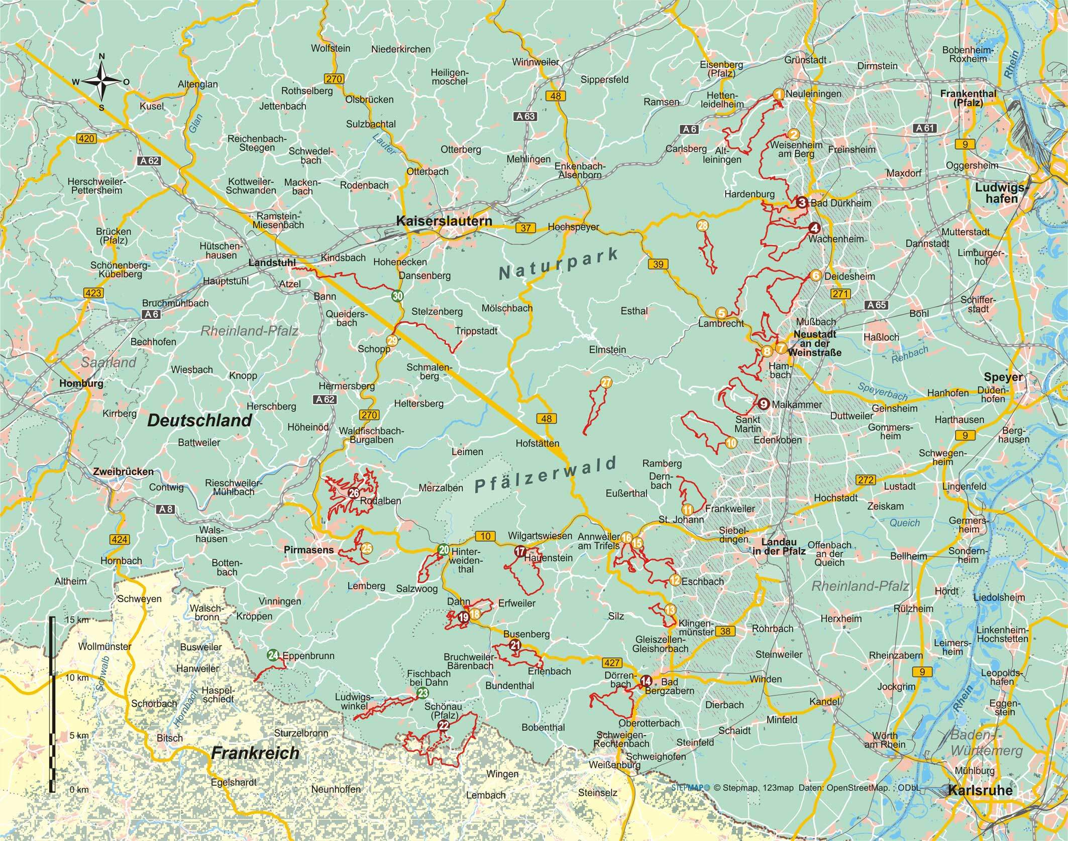 Pfälzerwald und Deutsche Weinstraße (30 Wanderungen) – Conrad Stein