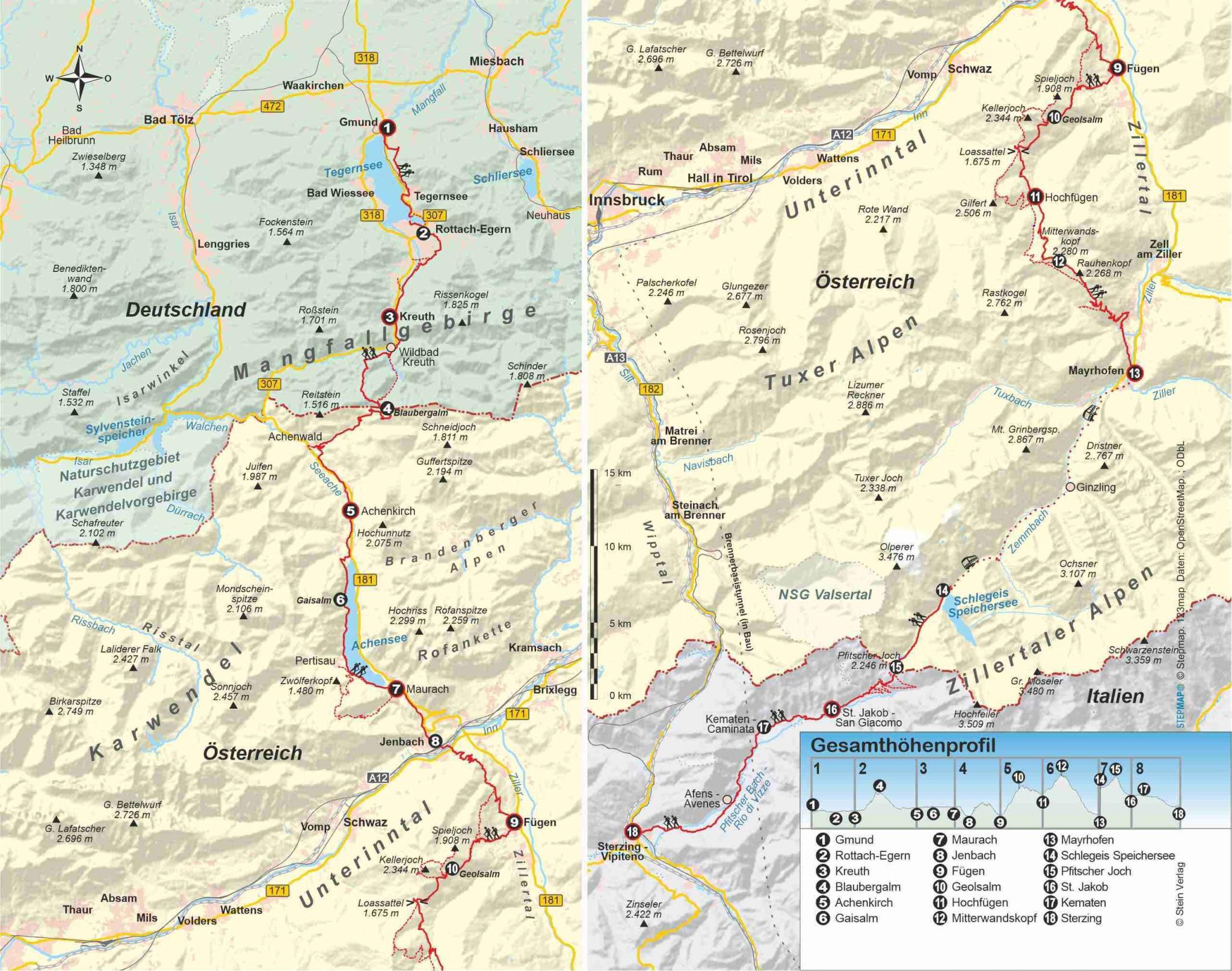 Wanderführer Tegernsee – Sterzing - Fernwanderweg