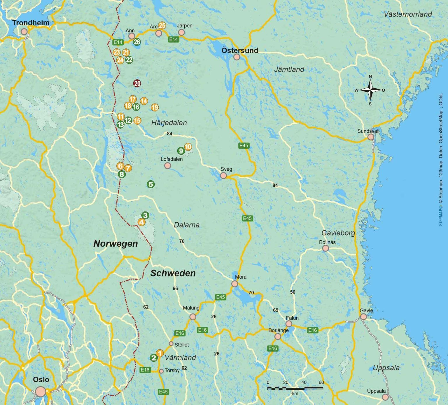 Mittelschweden | 26 kurze Tageswanderungen im Fjäll